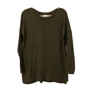 Army Green Wide Neck Knit Sweater